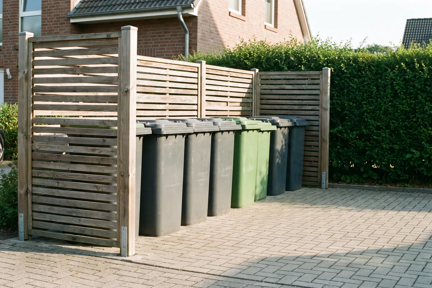 Ordentlicher Müllstandplatz einer betreuten Wohnanlage in Krefeld